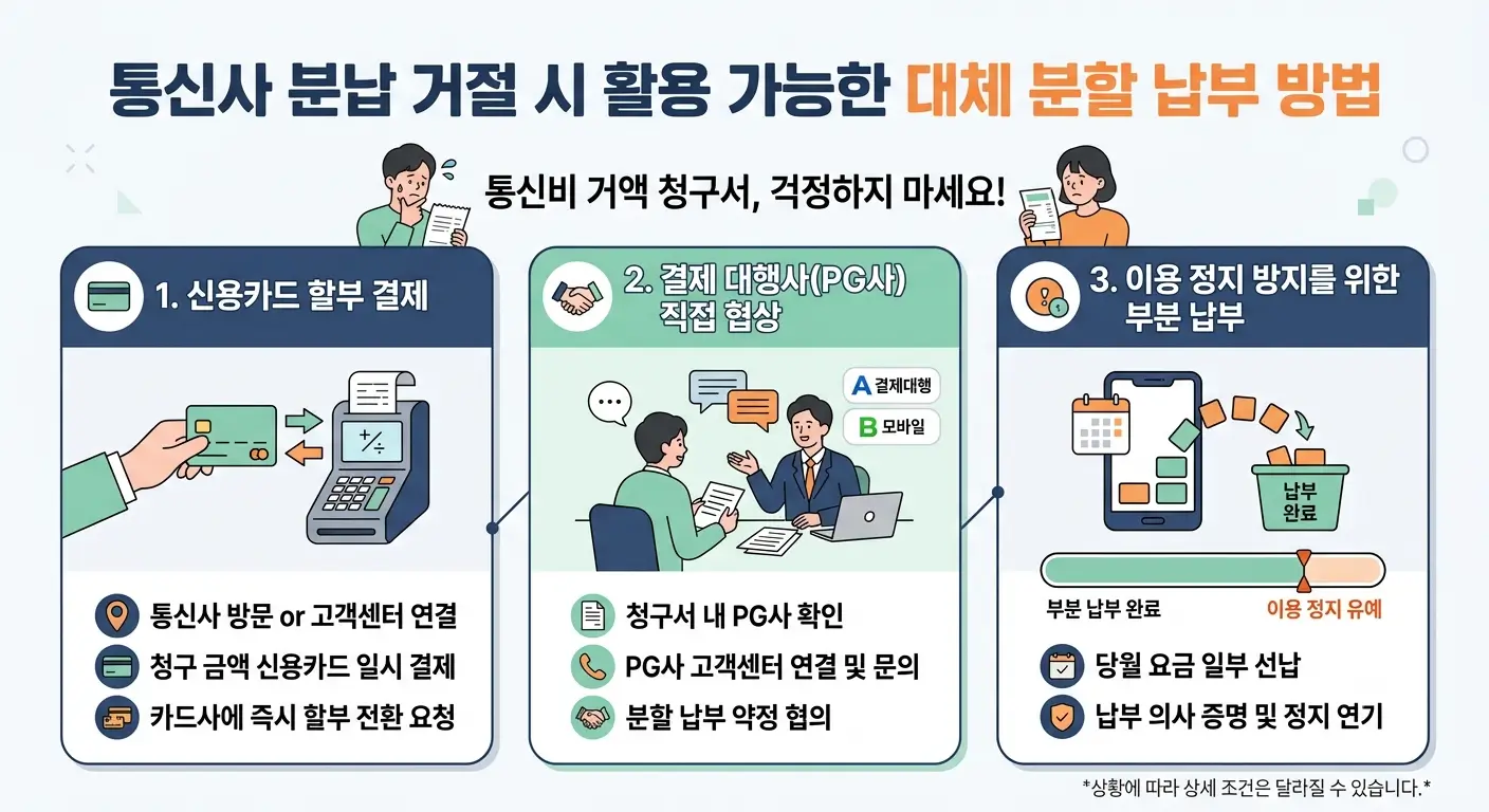통신사 분납 거절 시 활용 가능한 대체 분할 납부 방법