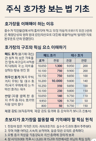 주식호가창 보는 방법 요약 이미지