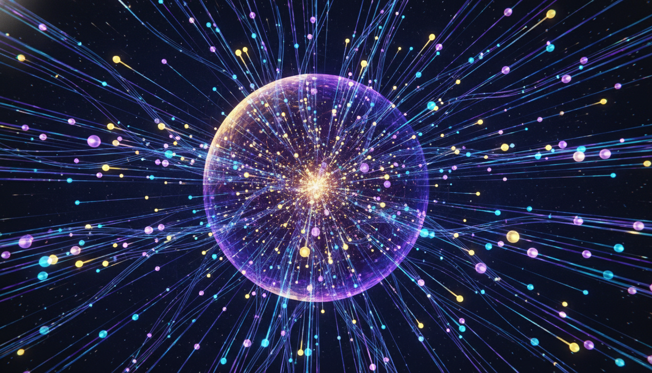 데이터 흐름을 최적화하는 지능형 광네트워크와 중앙 관리 시스템의 개념도