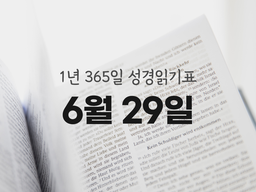 1년 365일 성경읽기표 6월 29일 잠언 성경읽기 진도표