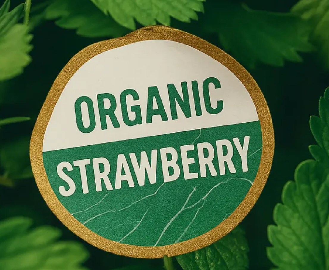 친환경 딸기 영어 문자