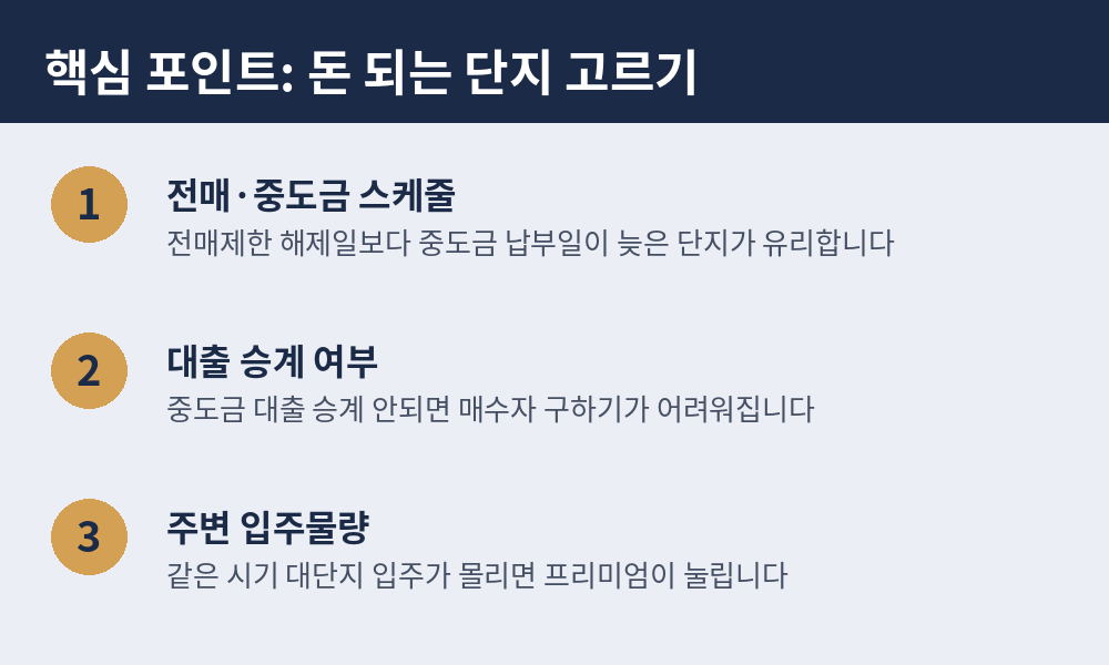 핵심 포인트 : 돈되는 단지 고르기