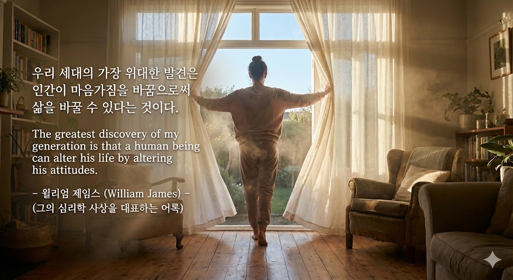 윌리엄 제임스 (William James): "마음이 바뀌면 인생이 바뀐다"