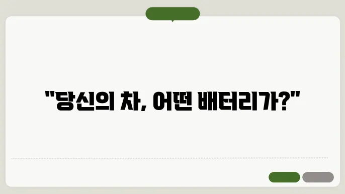자동차 배터리 종류