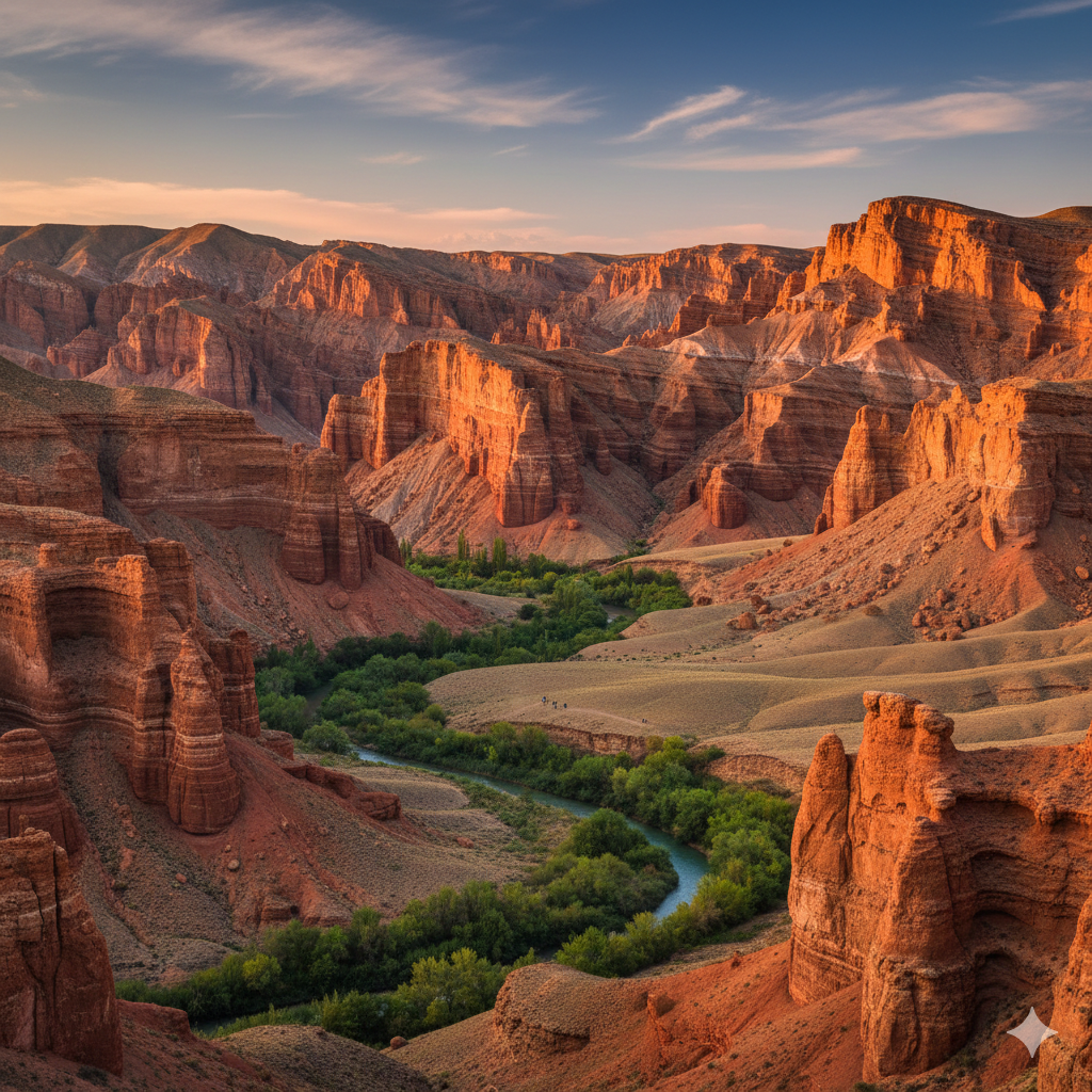 아이들도 걷기가 무리없는 카자흐스탄 추른 협곡