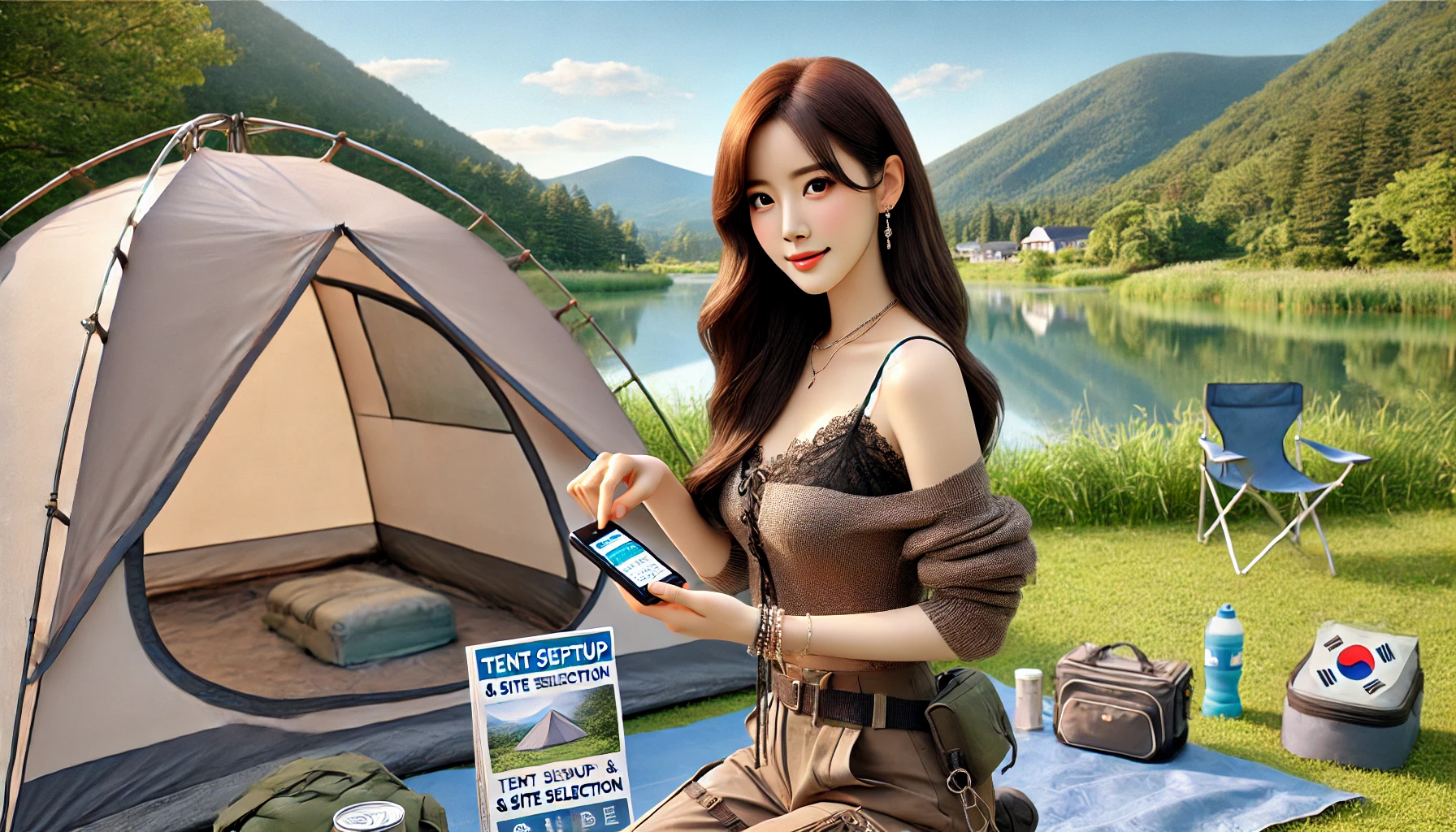 텐트 설치하는 이미지