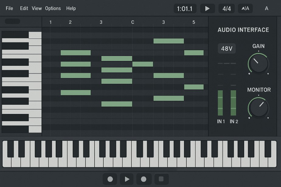 오디오 인터페이스 연결 관련 사진