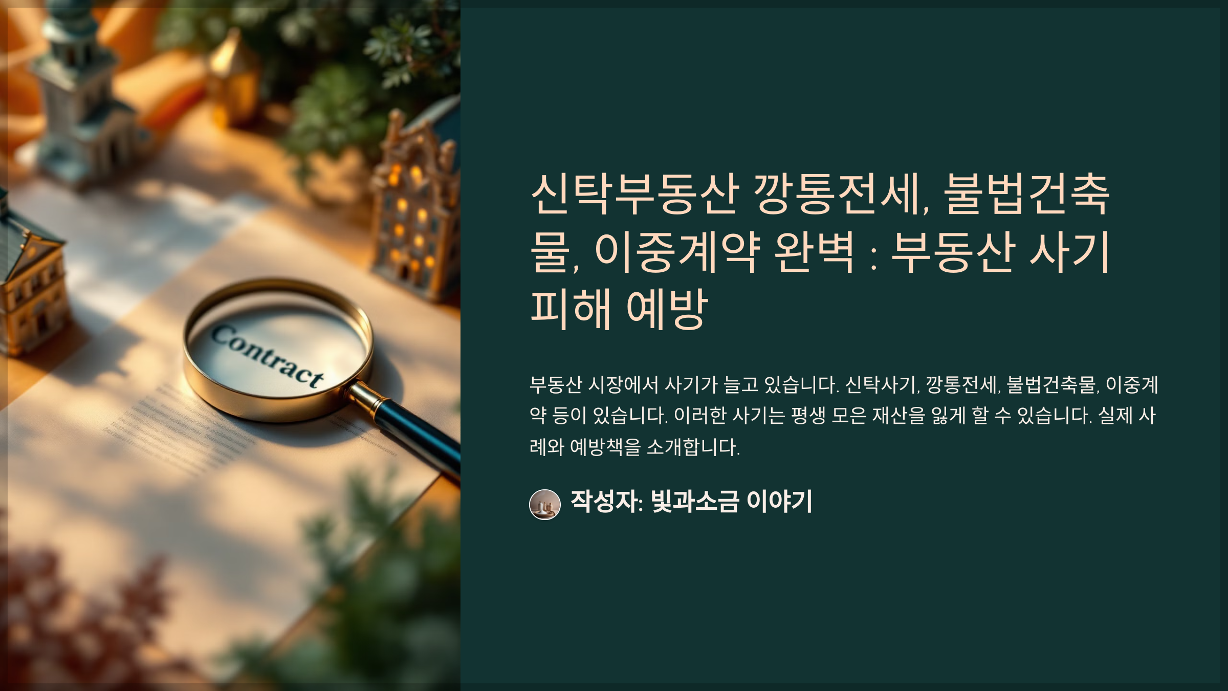 신탁부동산 깡통전세, 불법건축물, 이중계약 완벽 : 부동산 사기 피해 예방