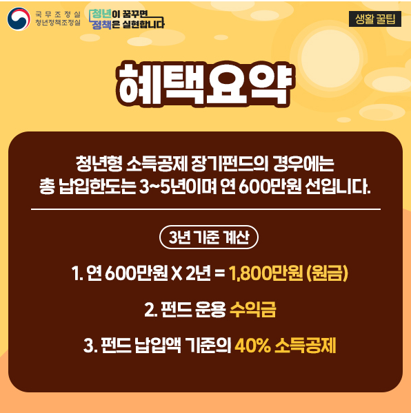 청년 소득공제 장기펀드