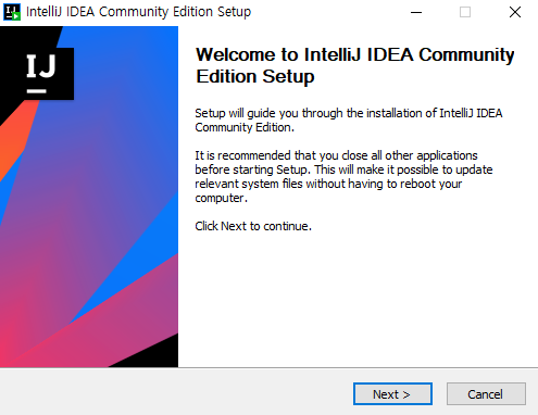 Intellij Community Edition 설치 시작