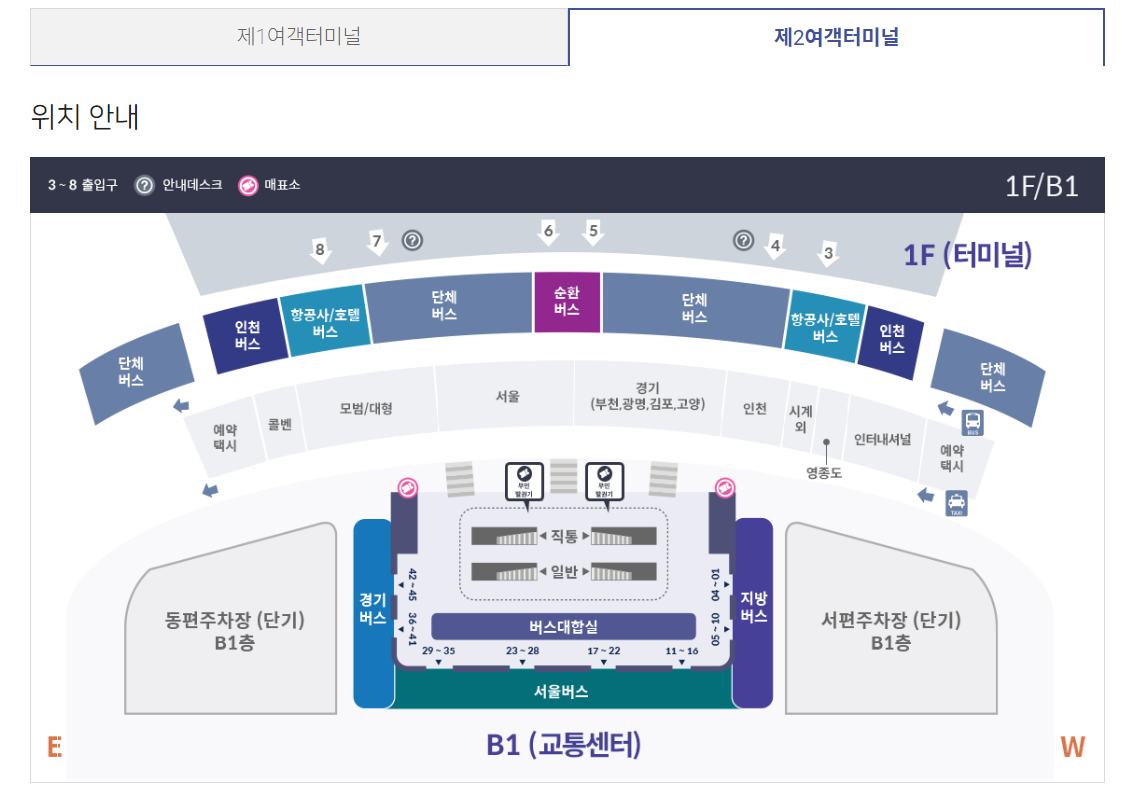 인천 공항 버스 위치