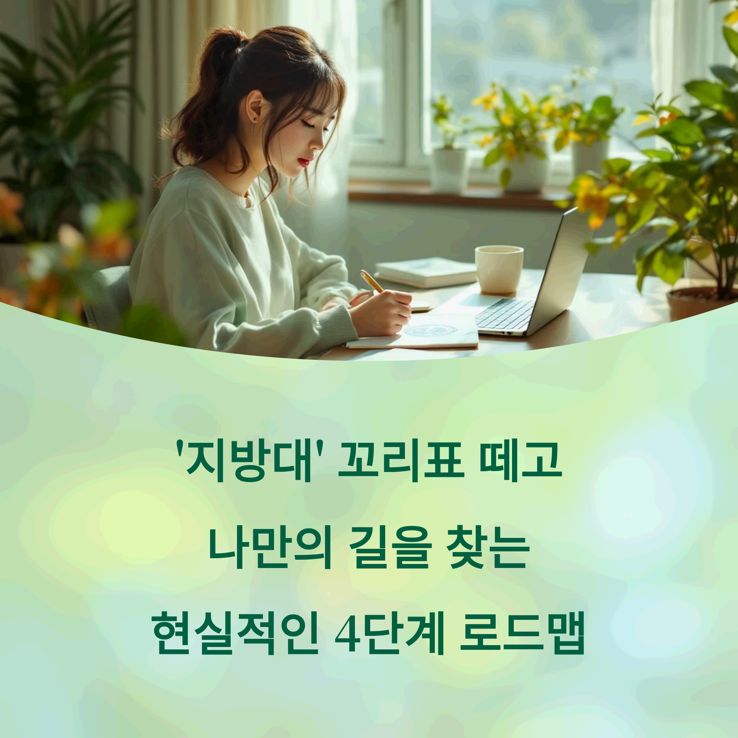 university student sitting at a desk drawing a creative mandala chart in a notebook