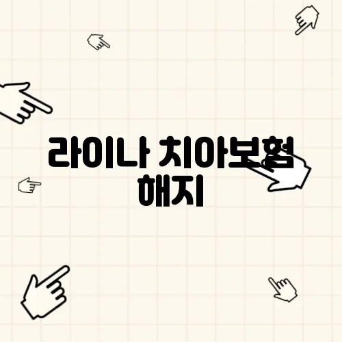 라이나 치아보험 해지, 필수 체크리스트