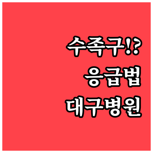 대구 동구 수족구 응급 상황 대처와 ..