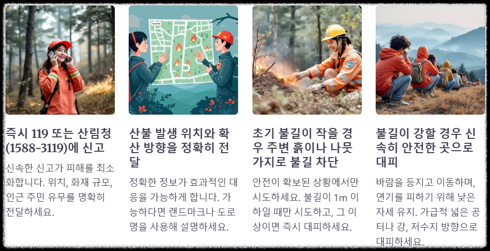 산불 발견시 행동 요령
