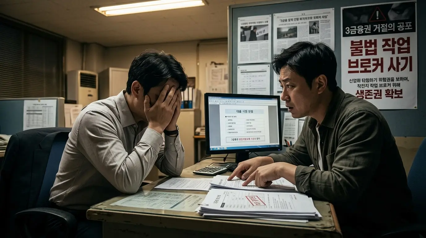3금융권 거절의 공포 불법 작업 브로커 사기 늪 경고 및 생존권 확보