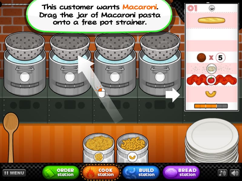 파스타리아 플레이화면