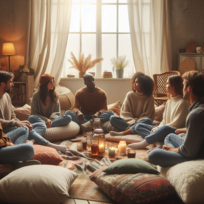 꿈을 꾸는 동안 하늘에서 다양한 이미지들이 떠오르는 모습입니다.