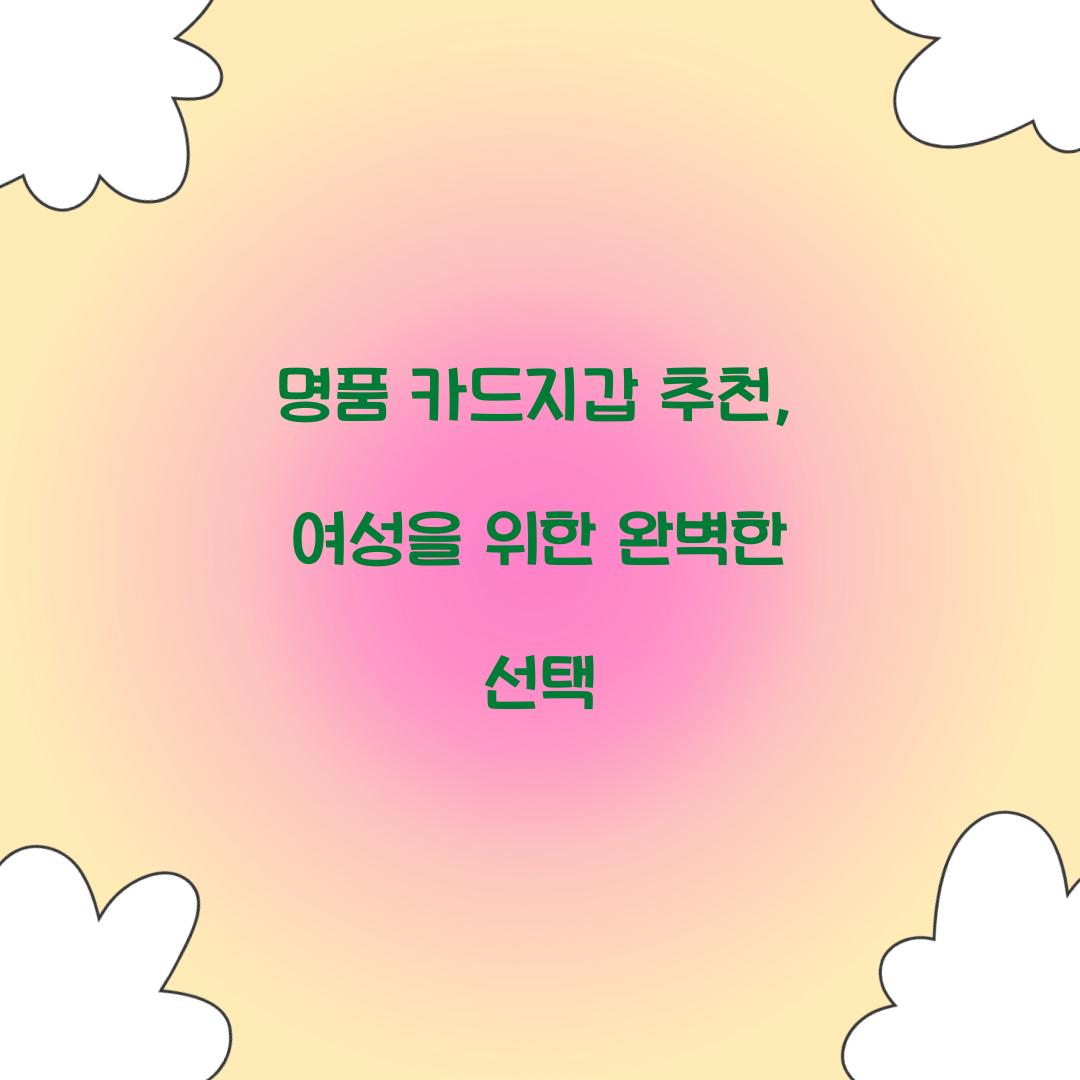 명품 카드지갑 추천