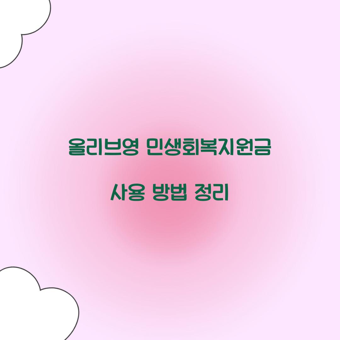 올리브영 민생회복지원금