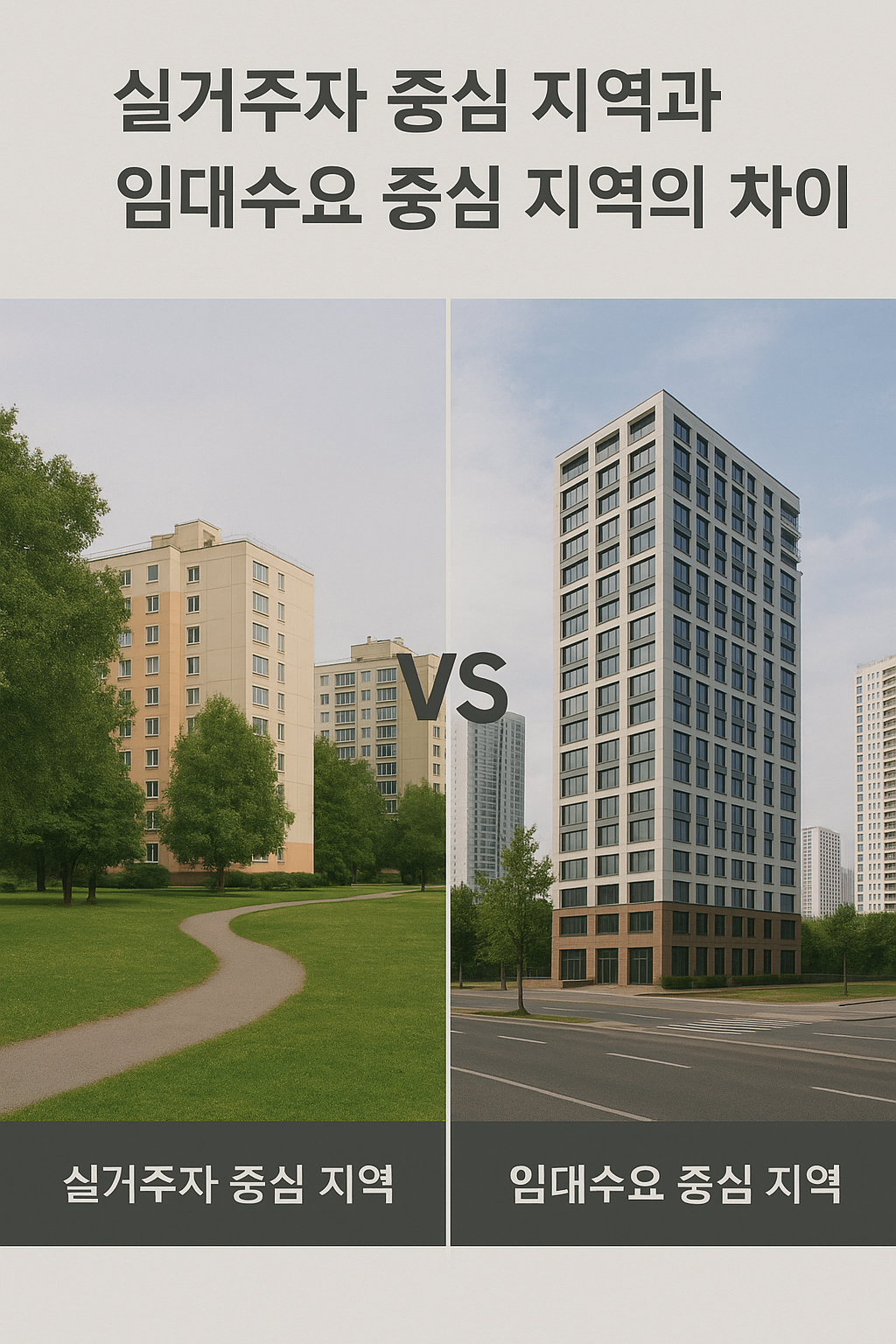실거주자 중심 지역과 임대수요 중심 지역의 차이
