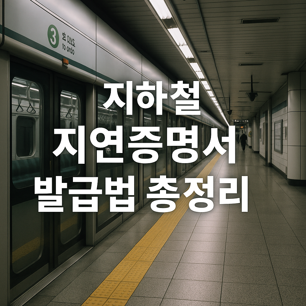 지하철 지연증명서 발급법 총정리📄회사가 인정하는 진짜 발급법!