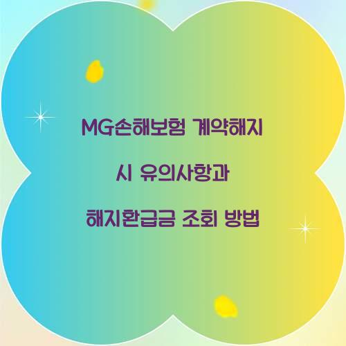 MG손해보험 계약해지