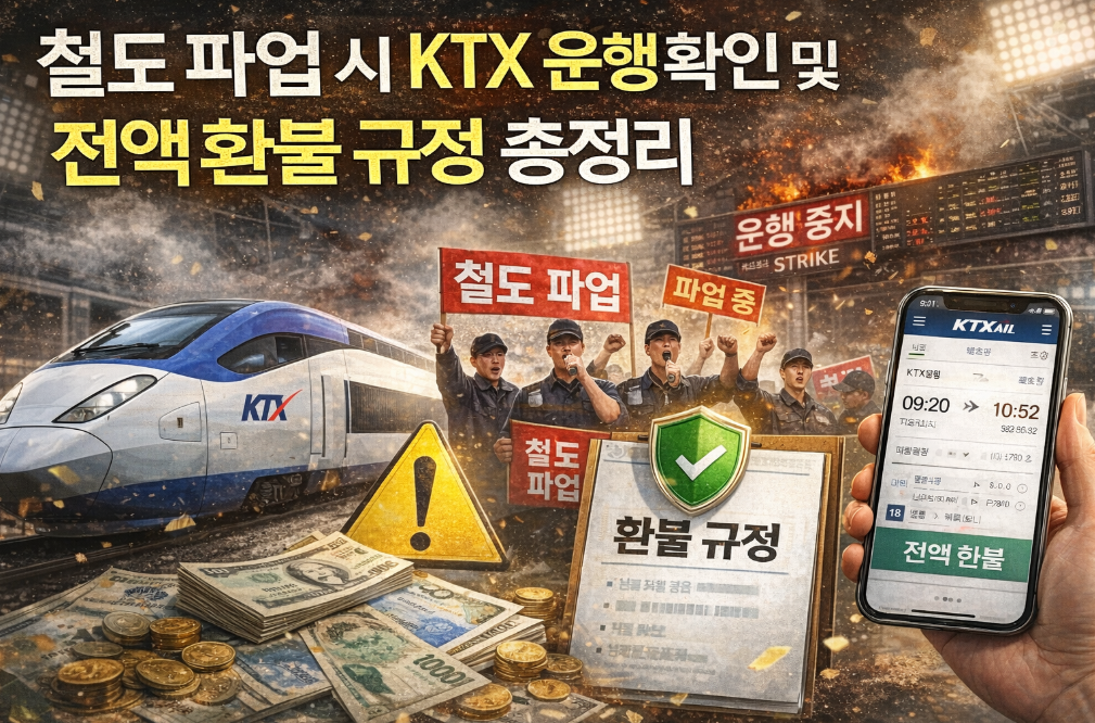 KTX 파업 운행정보와 전액환불 100% 받는 법