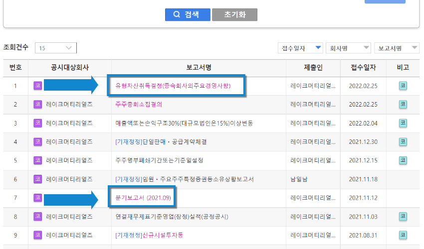 다트-공시보고서-리스트