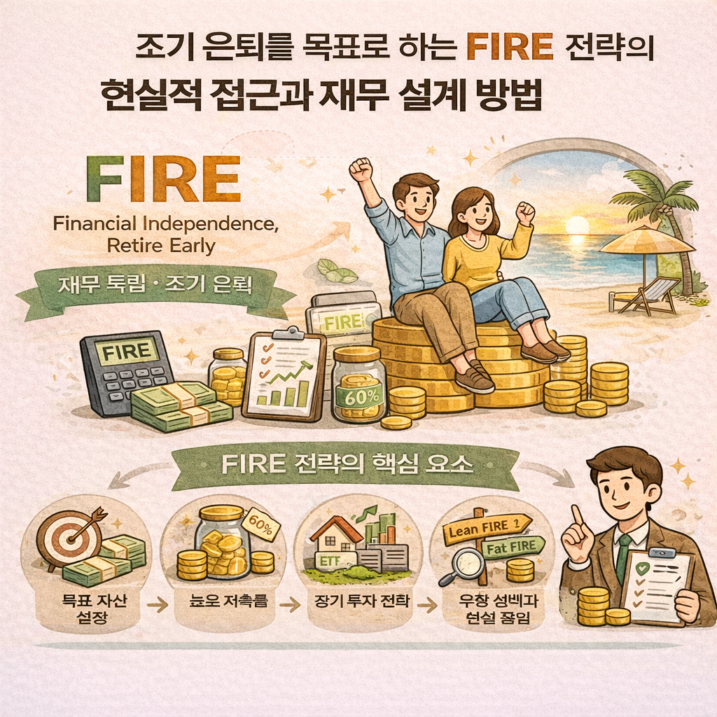 FIRE 전략의 핵심 요소들 인포그래픽