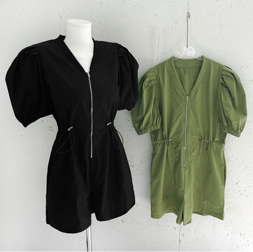 반바지 점프수트 여름 퍼프 여자 점프슈트