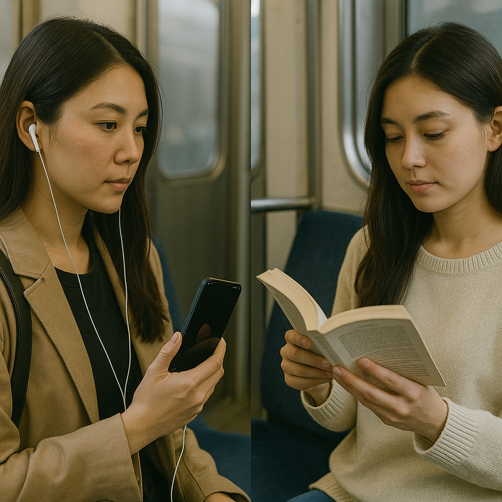 출퇴근길 유튜브 vs 책 관련 이미지