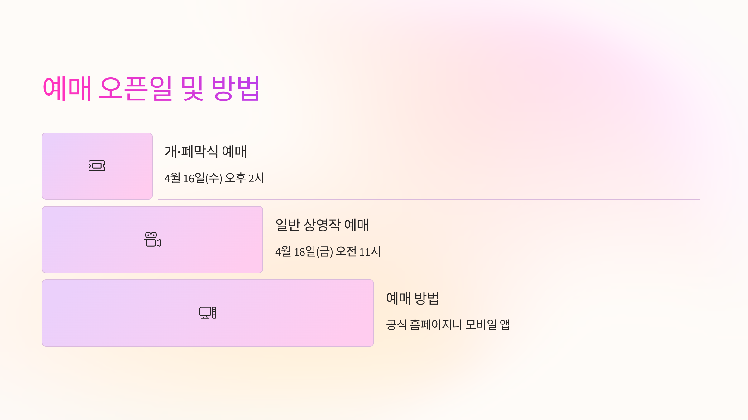 🎟️ 예매 오픈일 및 방법 안내