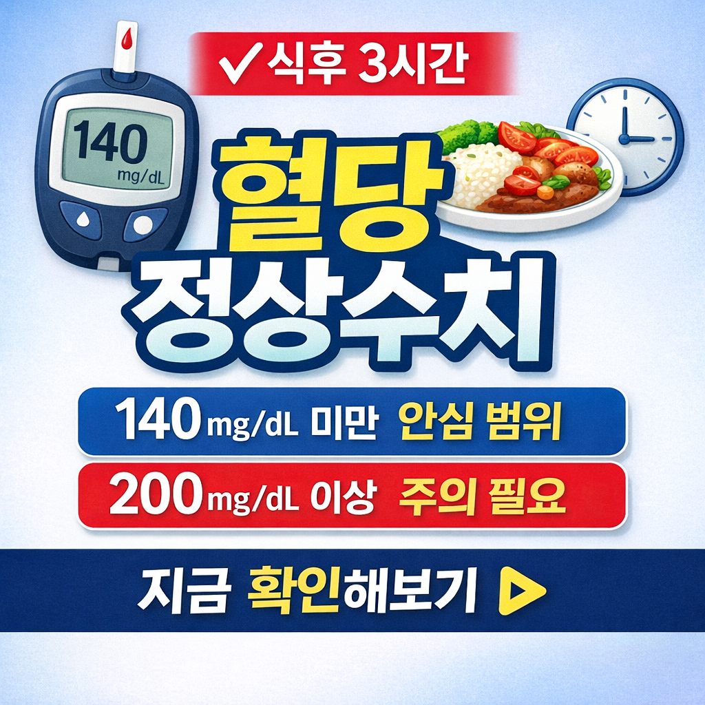 식후 3시간 혈당 정상수치