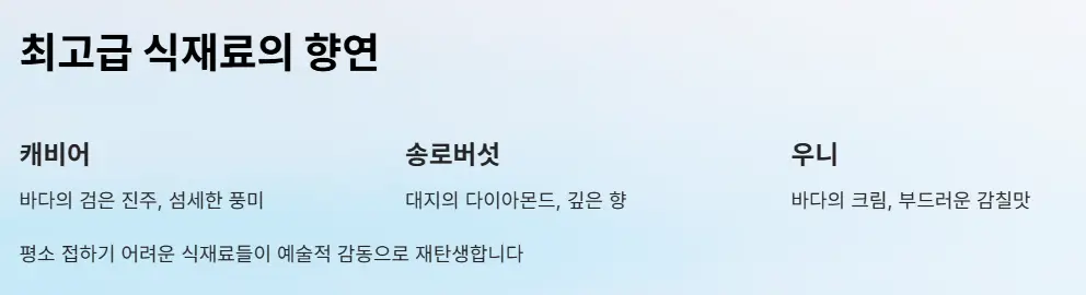 최고급 식재료