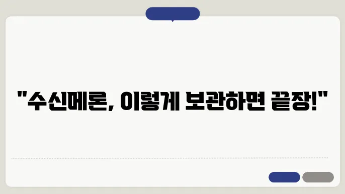 수신메론 보관