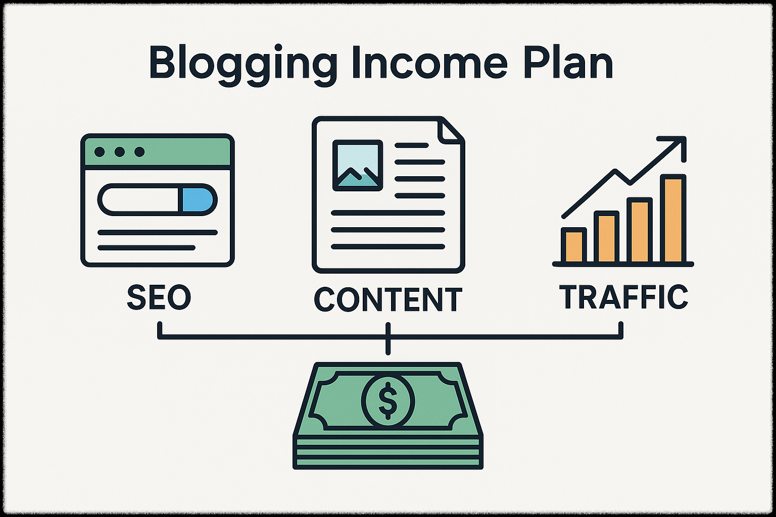 블로그 수익 흐름을 시각화한 디자인