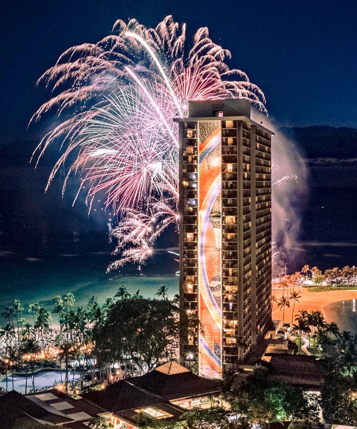 힐튼 하와이안빌리지 와이키키리조트 불꽃놀이