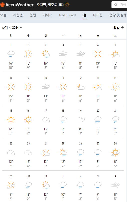 12월 제주도 날씨10
