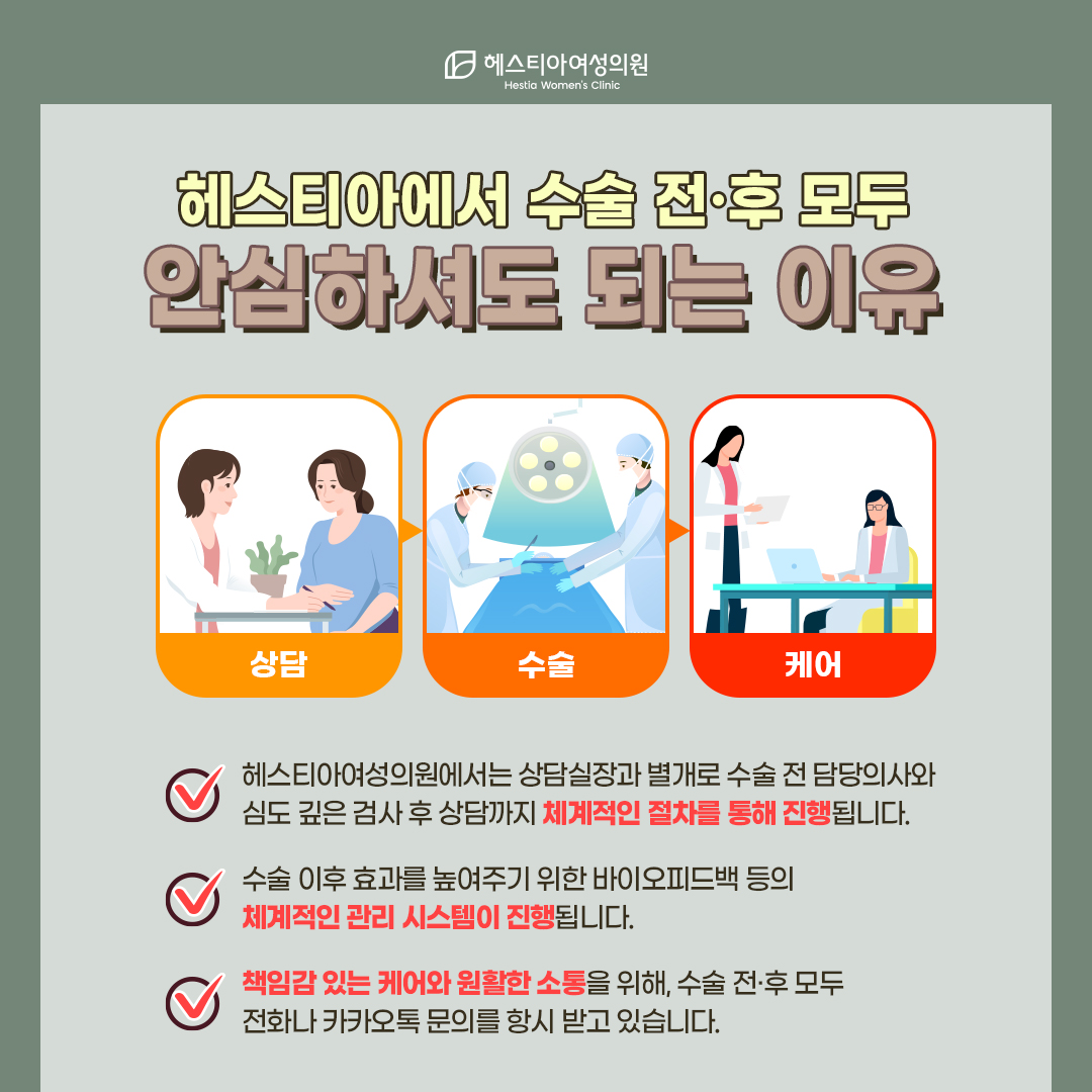 헤스티아여성의원 수술전후모두 안심하셔도 되는 이유