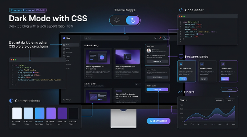 다크 모드 구현하기사용자 눈의 피로를 덜어주는 다크 모드 CSS 설정법 참고 이미지