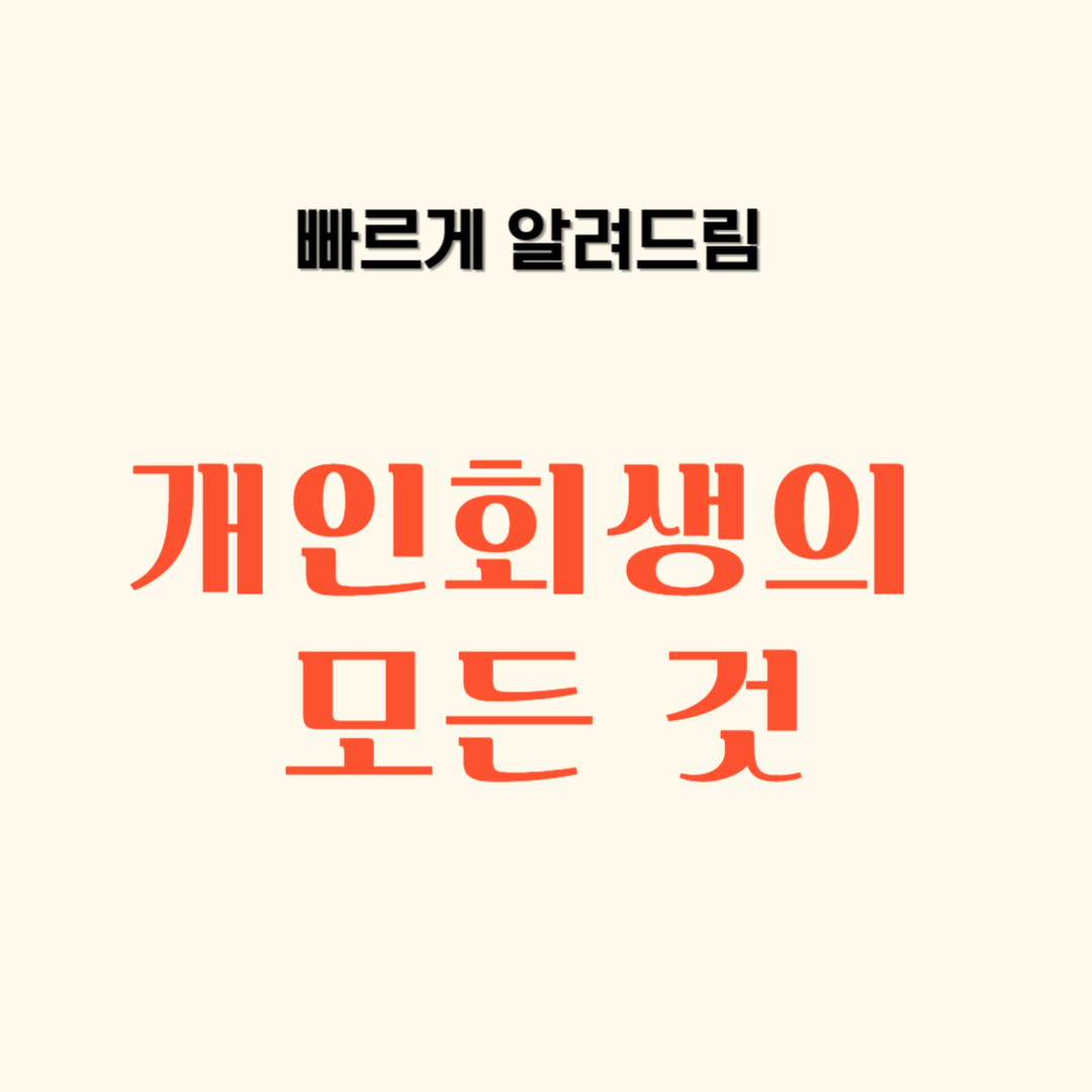 개인회생의 모든 것