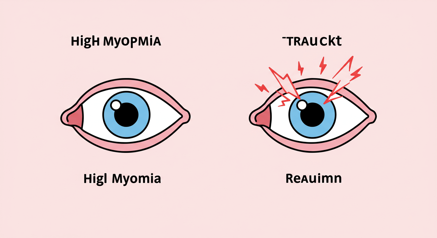 고도근시 vs 외상, 망막박리 원인 비교