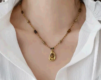 가을웜톤-액틱골드체인-목걸이