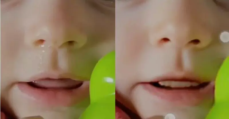 갤럭시 갤러리앱 아기 사진을 리마스터 했더니 이빨이?
