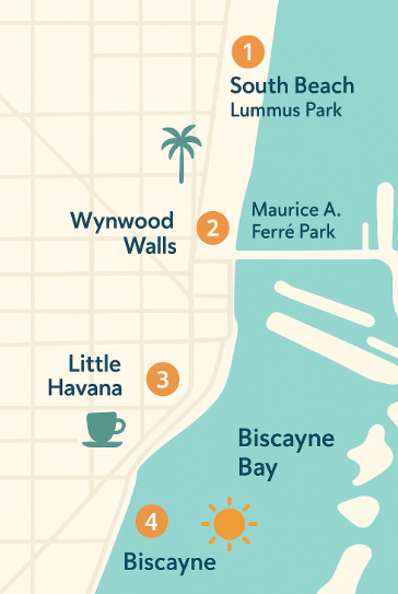 마이애미 여행 지도 사진