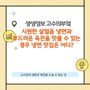 시원한 살얼음 냉면과 부드러운 육전 경주 냉면 맛집은 어디?