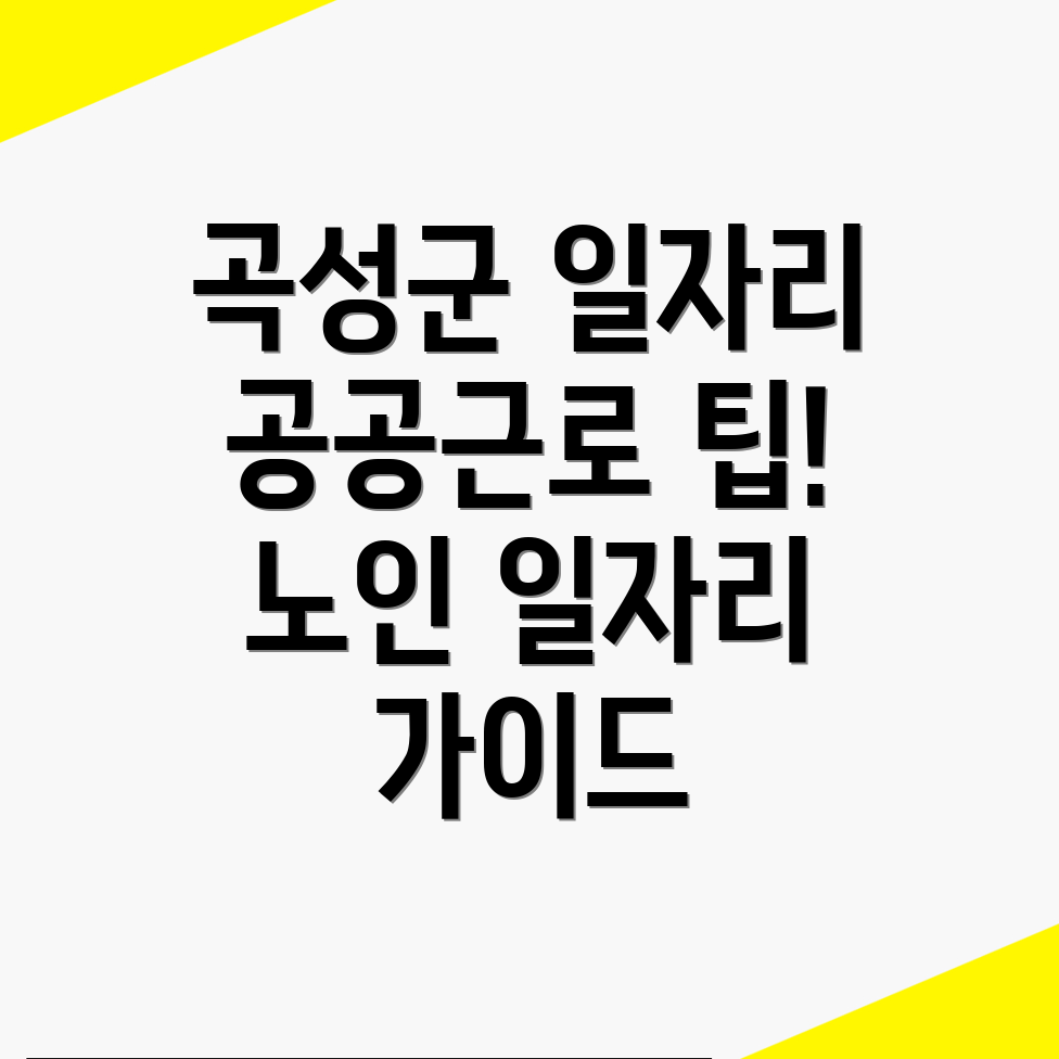 곡성군 노인 일자리