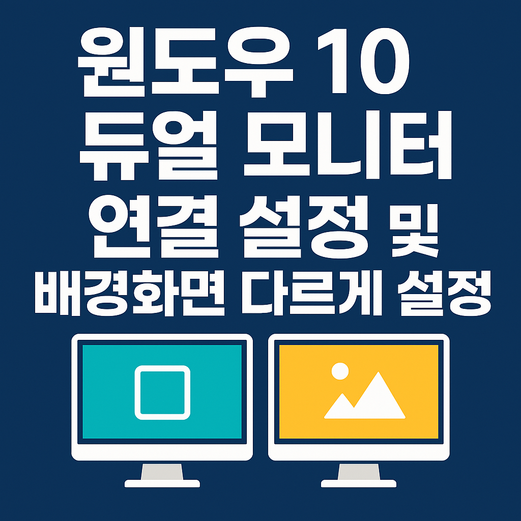 윈도우10 듀얼모니터 설정 완벽 가이드 – 연결부터 배경화면 분리까지