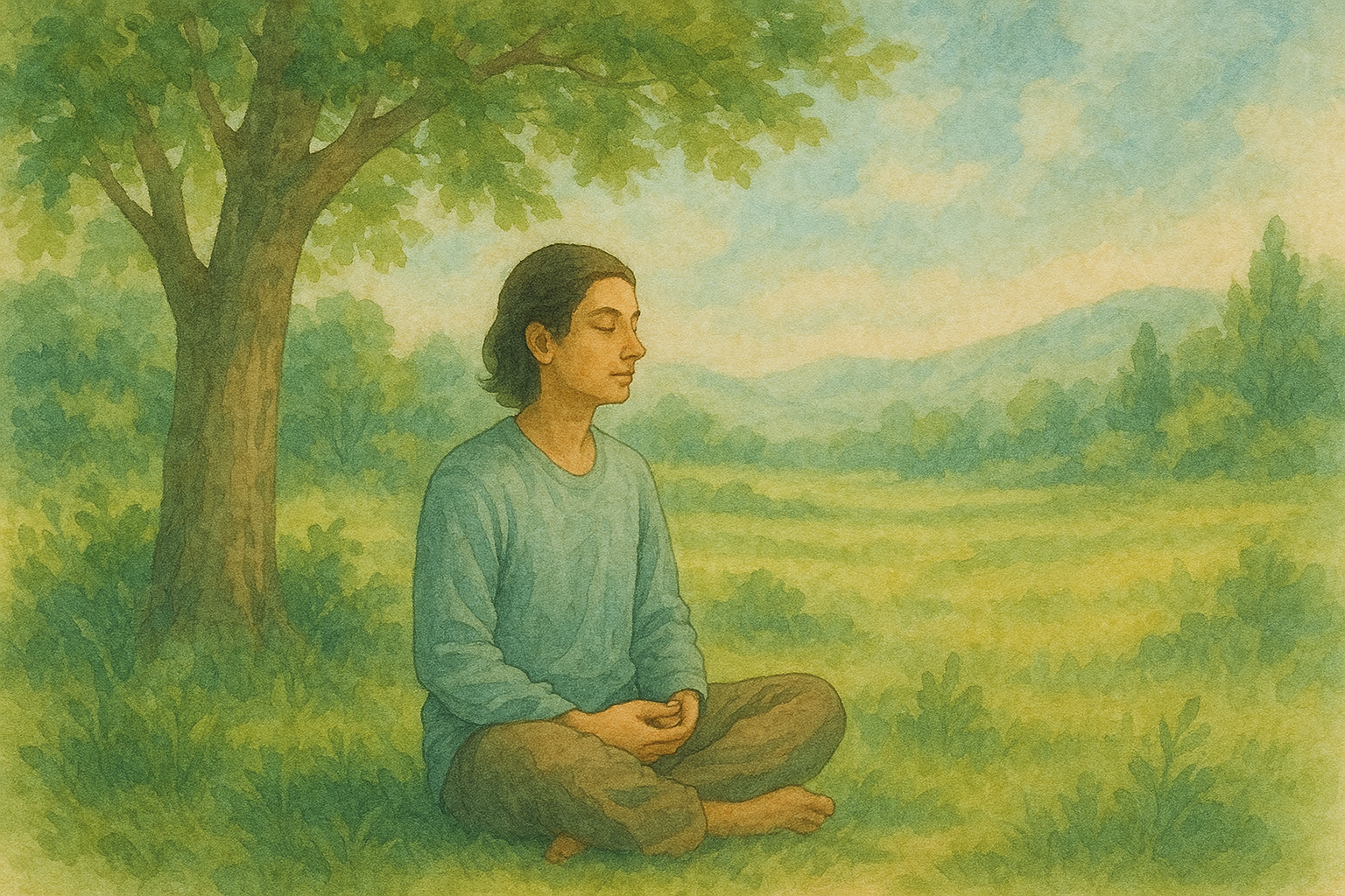 명상하는 자연 속의 평화